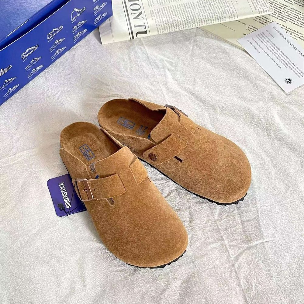 Birkenstock Boston Suede Leather Clogs Sandals Soft Footbed NARROW/ MEDIUM width